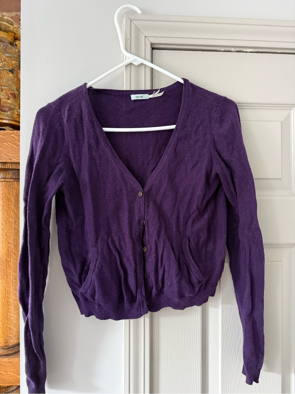 Kimchi Blue (UO) Purple V-Neck Button Cardigan Sweater